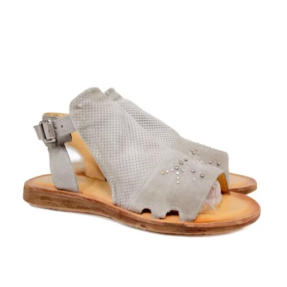 Miz Mooz - Leather Ankle-Strap Sandals - Fifi - Glacier Gray - 40 EU / 9-9.5 US - Picture 1 of 10